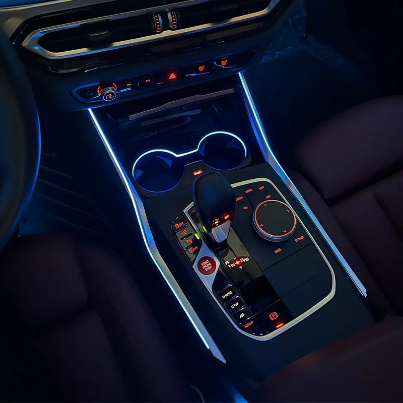 BMW 3 i 4 Serii Synchronizacja Światła Ambient, Listwy Wykończeniowe Konsoli Środkowej ABS