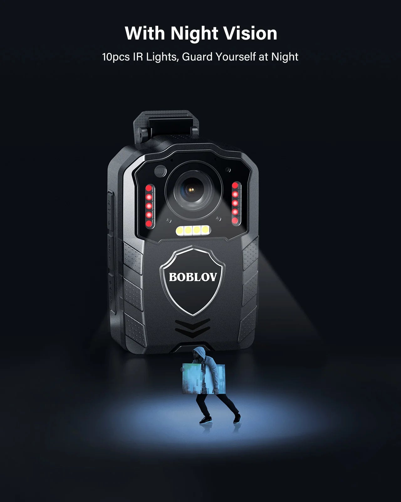 BOBLOV KJ25 1080p Body Cam with Night Vision and 13-Hour Battery