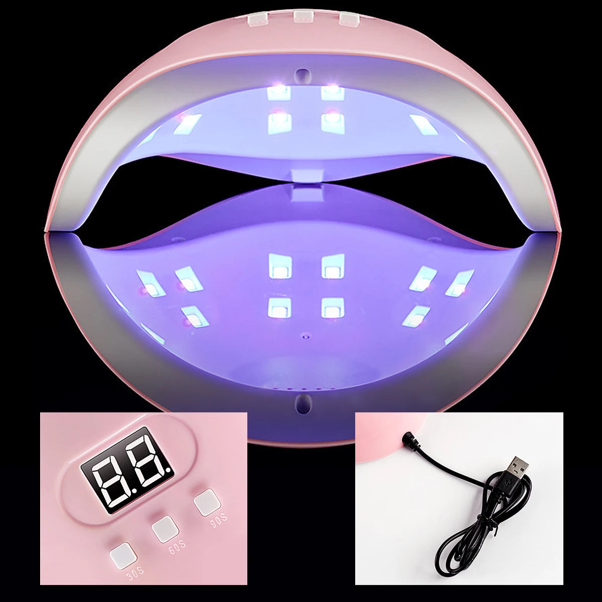 YIKOOLIN Pro Nail Art Kit With LED UV Lamp &ndash; Fast Curing