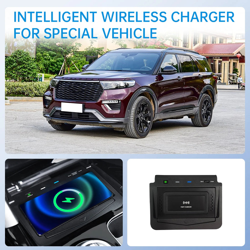 Chargeur de voiture sans fil 15W charge rapide pour Ford Explorer