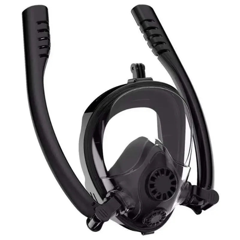 180 Degree Full Face Snorkel Mask Pro &ndash; Wide-Eye Panorama Black / L/XL