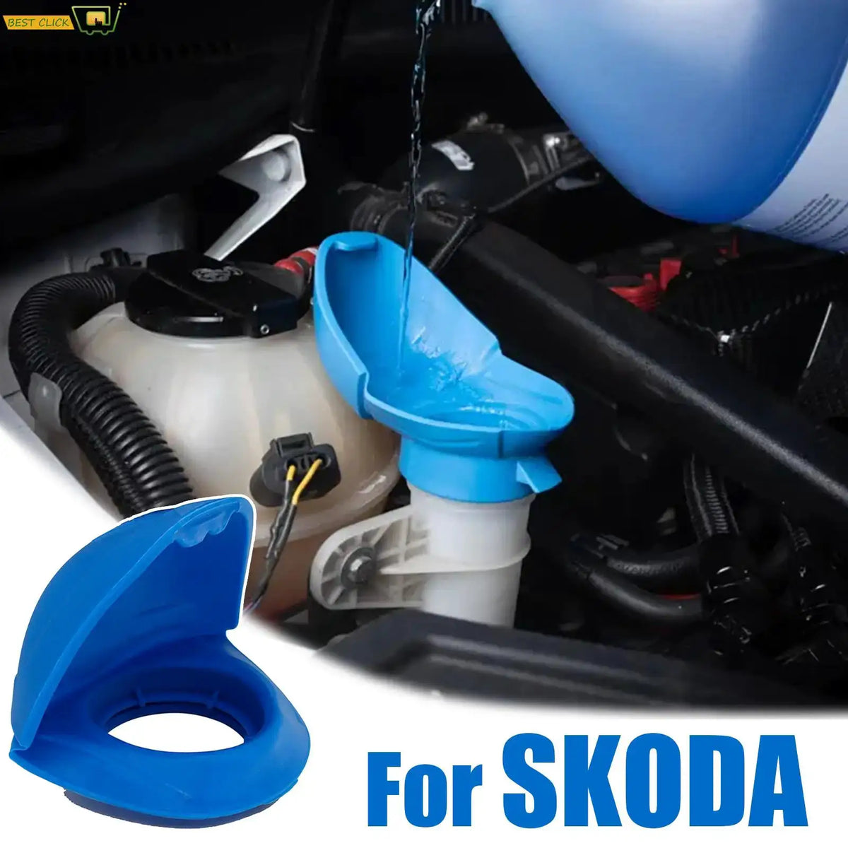 Front Wiper Washer Fluid Reservoir Bottle Lid Cap Cover For Skoda Citigo Fabia Superb Octavia A5 A7 Karoq Kodiaq 6V0955485 by InterCyprus Trading Ltd