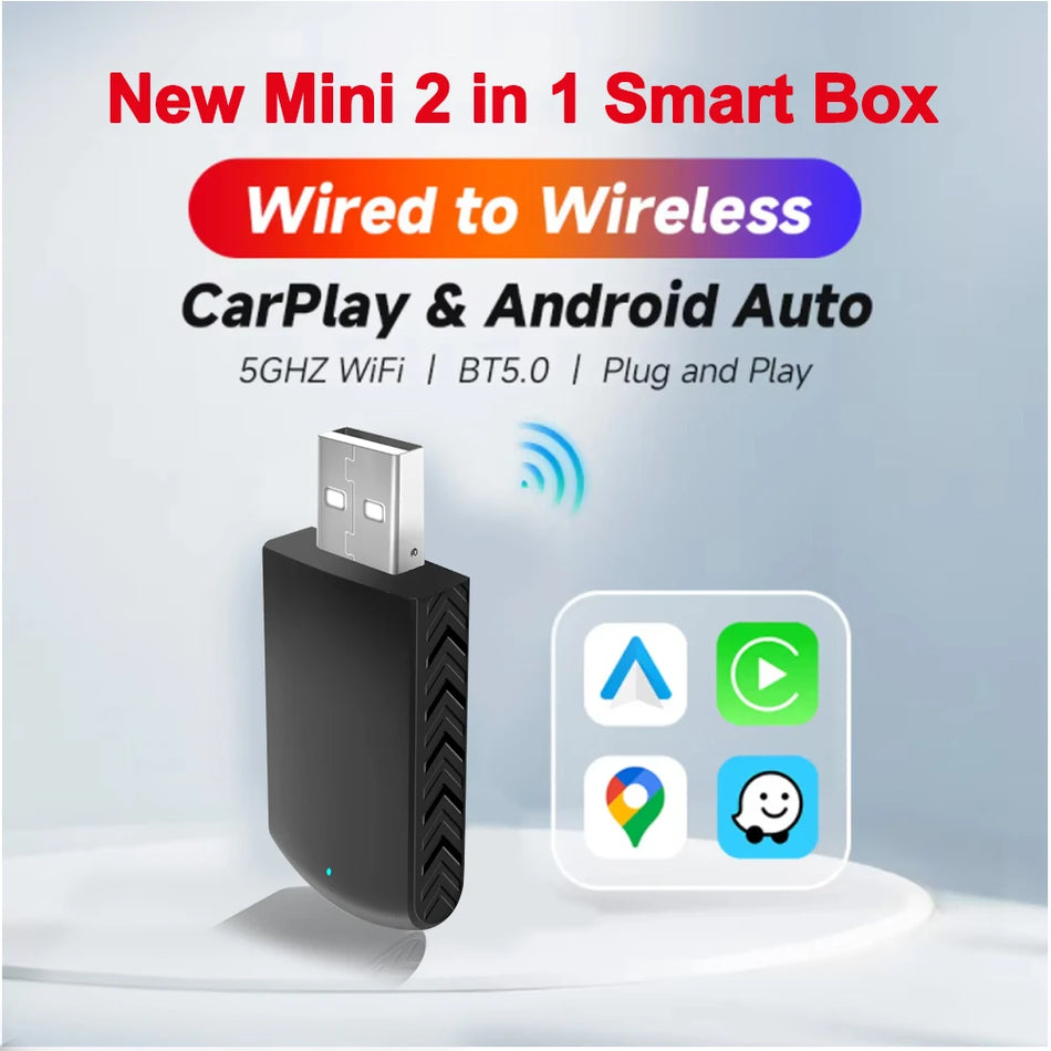 Mini Wireless CarPlay Android Auto Adapter for Audi, Toyota, Mazda, Nissan