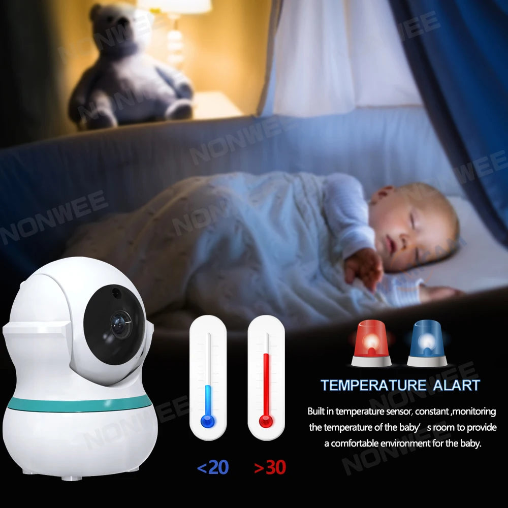 5&quot; HD Baby Monitor with 360&deg; Pan-Tilt, 35-Hour Battery, and Temperature Alerts