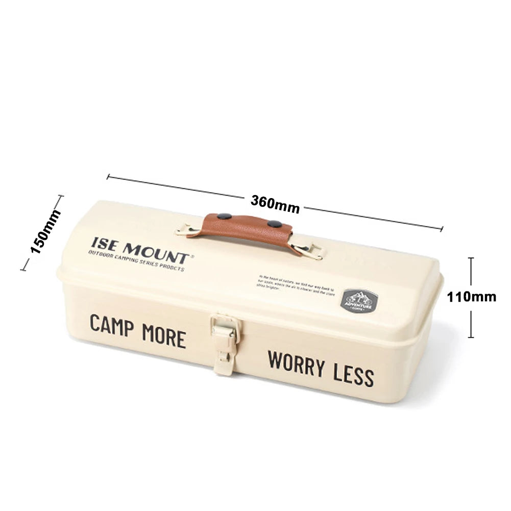 LIXADA Outdoor Tools Storage Box - Durable Iron With Handle White-1