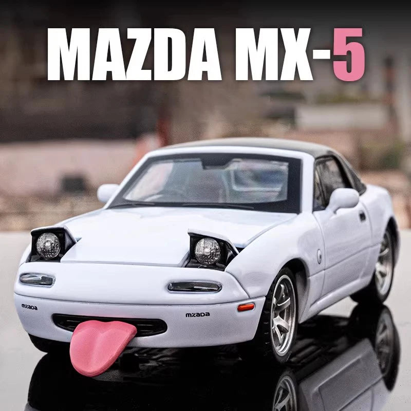 Diecast Alloy Toy Car With Sound, Light And Pull Back For Mazda MX5, MX-5 & RX7 1:32