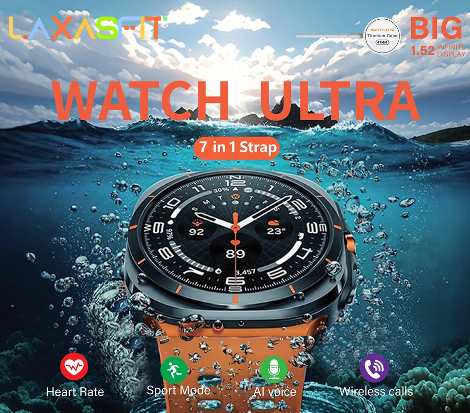 LAXASFIT Smartwatch 7 Plus Chamada Bluetooth Monitor de Saúde