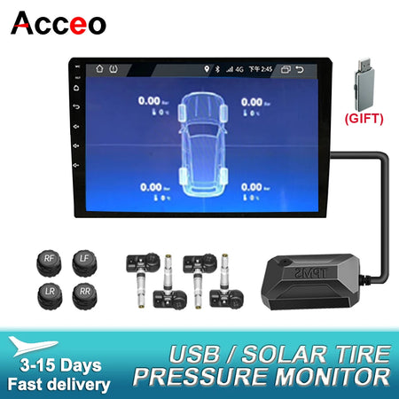 ACCEO Wireless TPMS For Cars - USB Rechargeable Alerts
