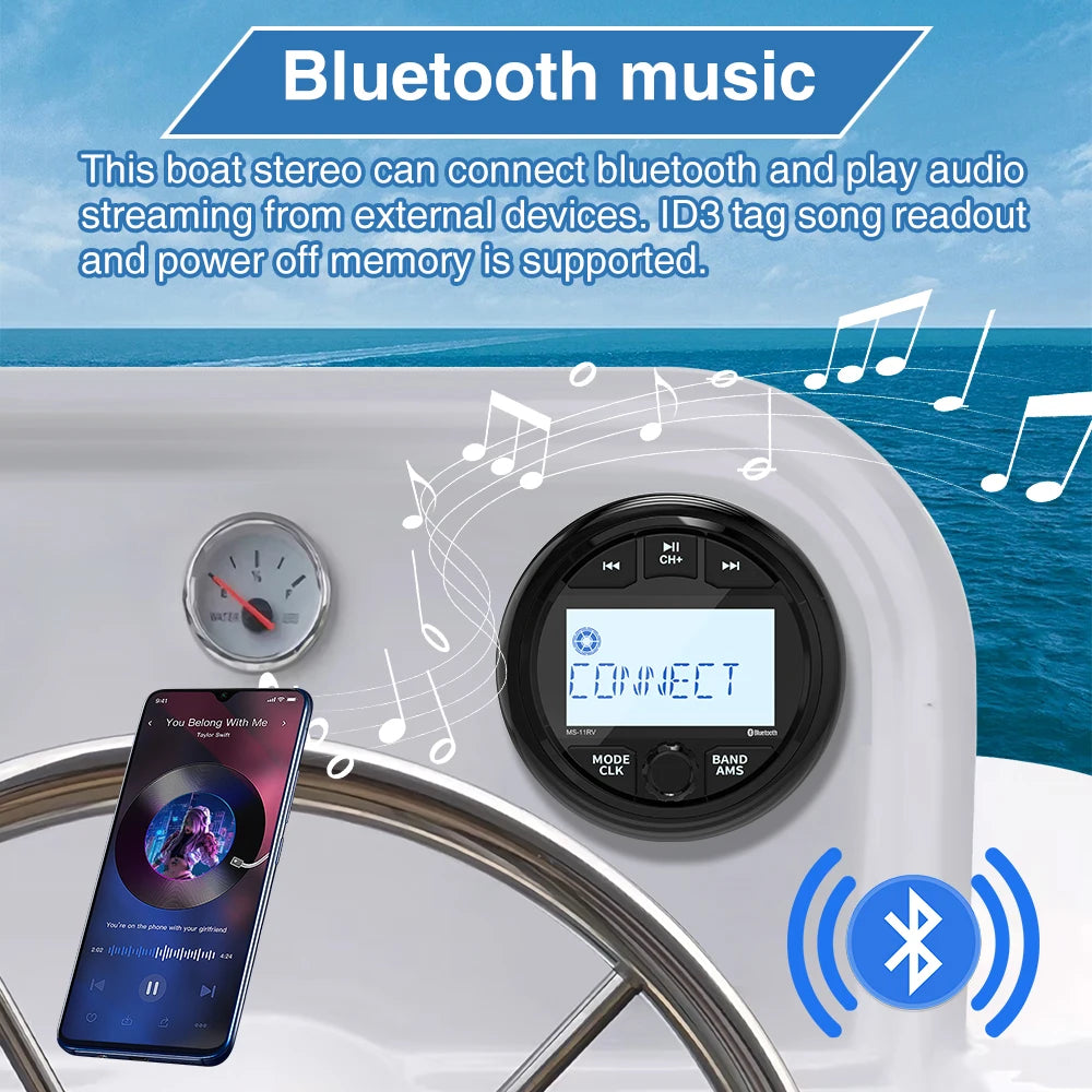 MS-50RV Marine Radio Cover &ndash; Waterproof Bluetooth USB