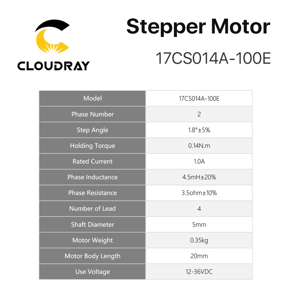 Cloudray Nema 17 Stepper Motor &ndash; High Precision Performance for CNC and 3D Printing