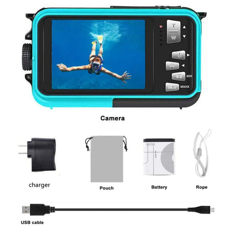 Underwater Camera HD 48MP &ndash; Dual Screen Waterproof Video Recorder