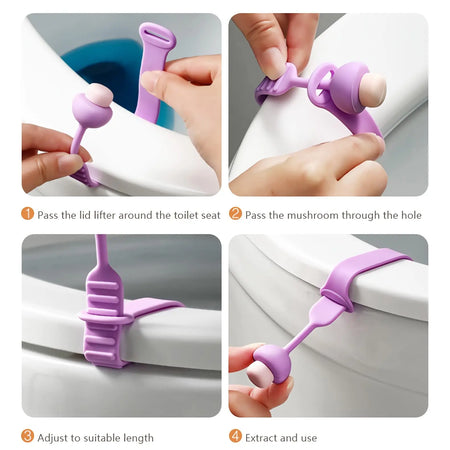 Toilet Seat Lifter Silicone 4 Pcs &ndash; Easy To Use Anywhere