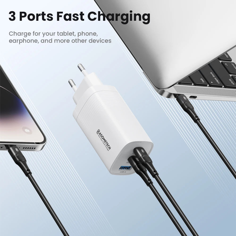 ASOMETECH 67W GaN Fast Charging Charger &ndash; High-Speed Power Delivery