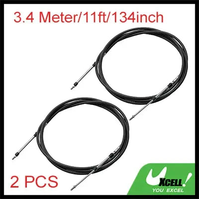 2pcs 134 146 169 228 Inch Marine Throttle Shift Remote Control Box Cable for Outboard Engine Boat Motor Steering System Black by InterCyprus Trading Ltd