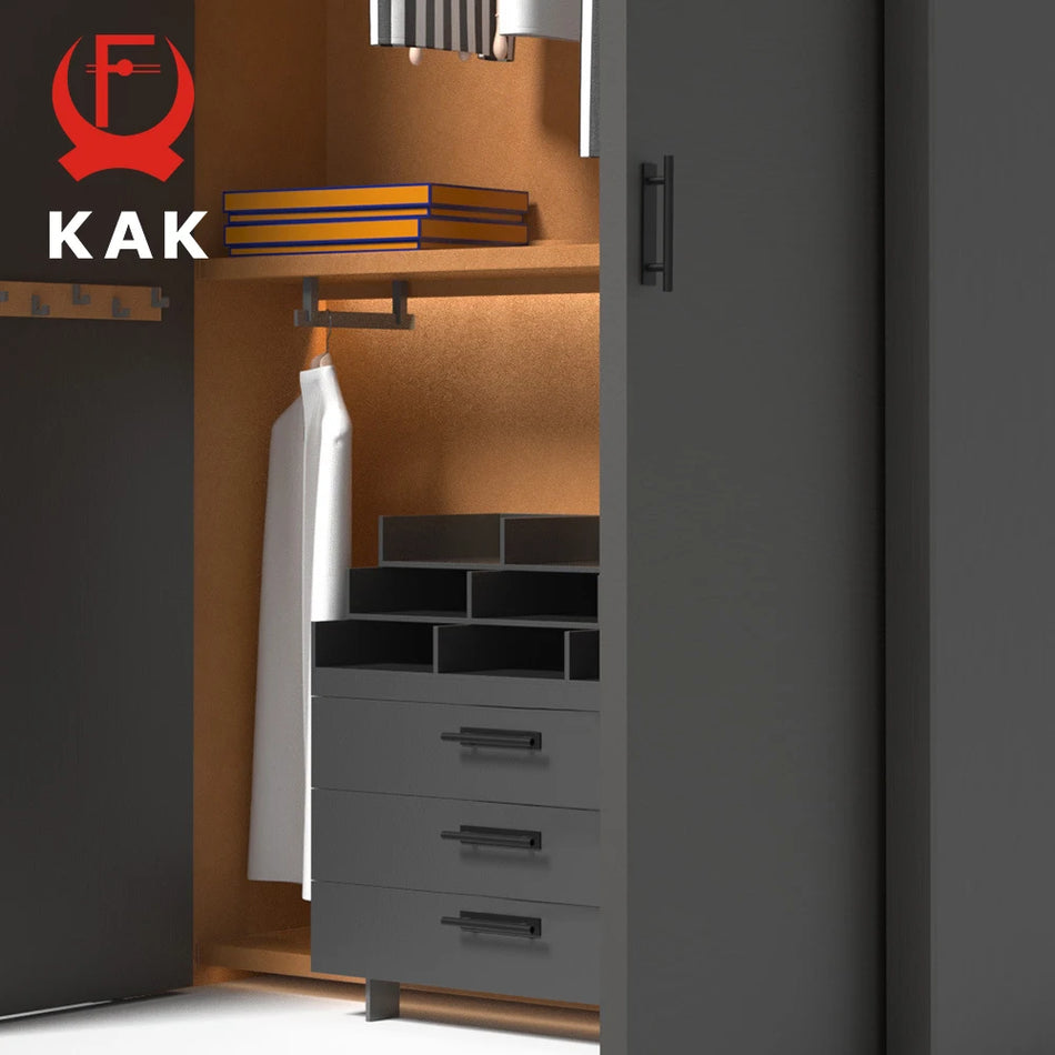 KAK 15cm Silver Barn Door Handle Nail Free Sliding Pull