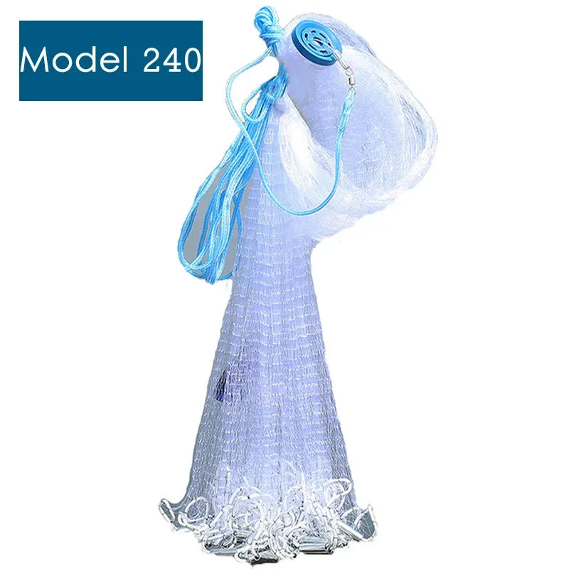 Lawaia Cast Net with Multifilament/Monofilament Line and Steel Sinker for Fishing 240