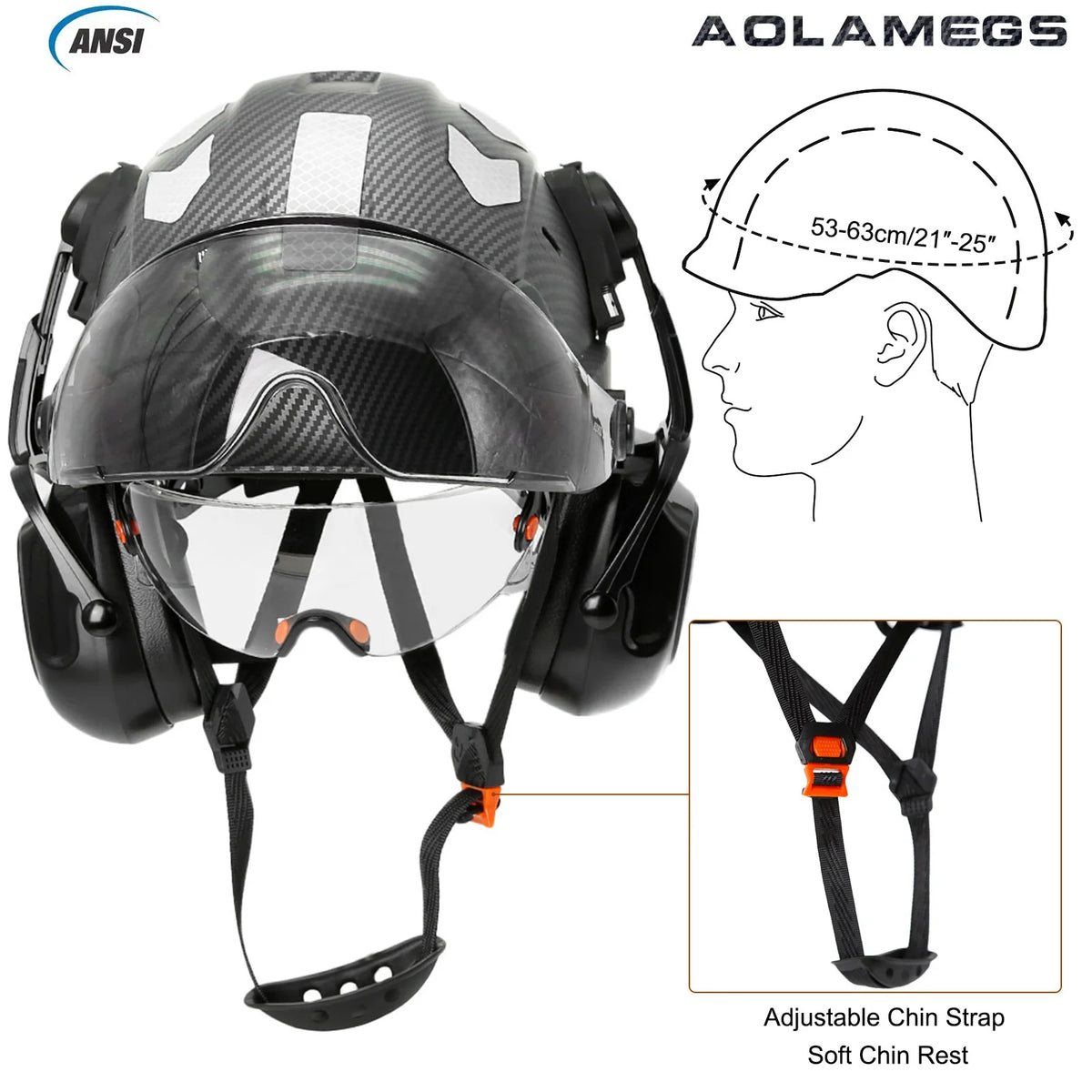 CE Carbon Fiber Pattern Safety Helmet &ndash; Reflective Stickers