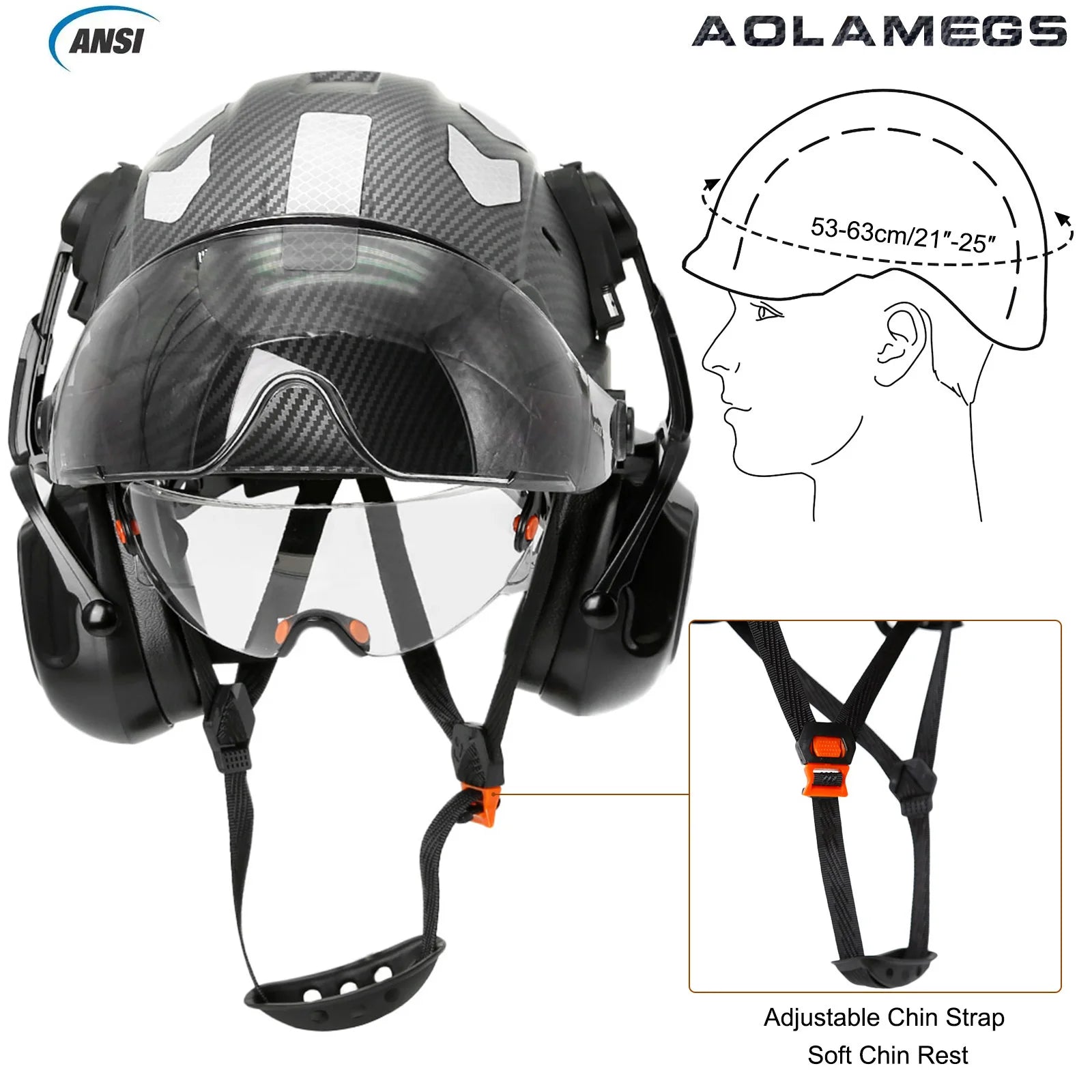 CE Carbon Fiber Pattern Safety Helmet &ndash; Reflective Stickers