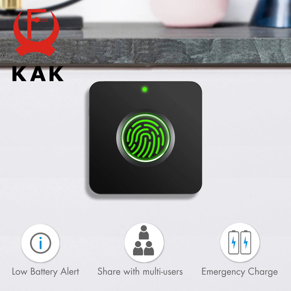 KAK Biometrisk Fingeravtryckslås Svart Nyckellöst Skåplås
