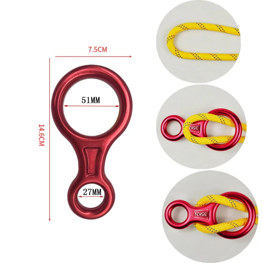 35 KN 8 Small Climbing Descender Rappel Rings &ndash; Durable