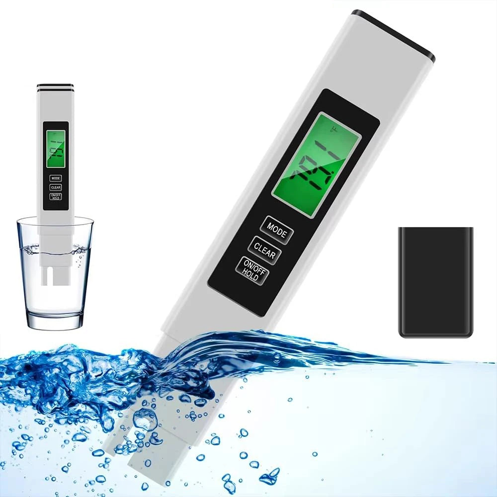 3 in 1 TDS Meter Digital Water Quality Tester - EC/Temperature 0-9990 ppm, Portable with Leather Case for Drinking