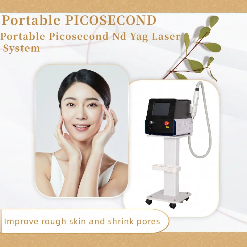 Przenośny laser Nd YAG Pico do usuwania tatuaży 1064 755 532nm