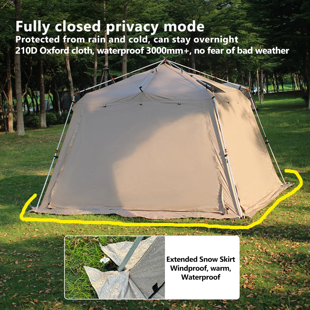 Large Waterproof Family Camping Tent for 5-9 People with Sun and Wind Protection