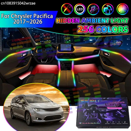 For Chrysler Pacifica 2017~2026 RU Voyager RGB Car Interior Ambient Lights Strips Breathing Lighting Kit App Control LED strips by InterCyprus Trading Ltd