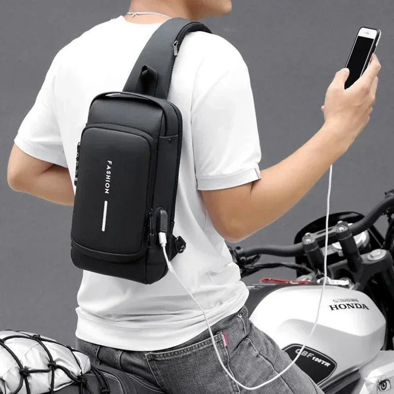 Men Anti Theft Chest Bag &ndash; USB Charging Crossbody Design