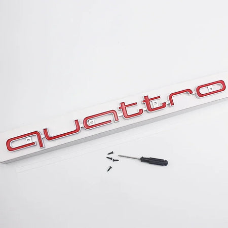 ABS Front Grille Emblem Badge for Audi Quattro A3 A4 A5 A6 A7 A8 Q3 Q5 Q7 S3 S4 S5 RS3 RS4 RS6 - Car Logo Accessories Red