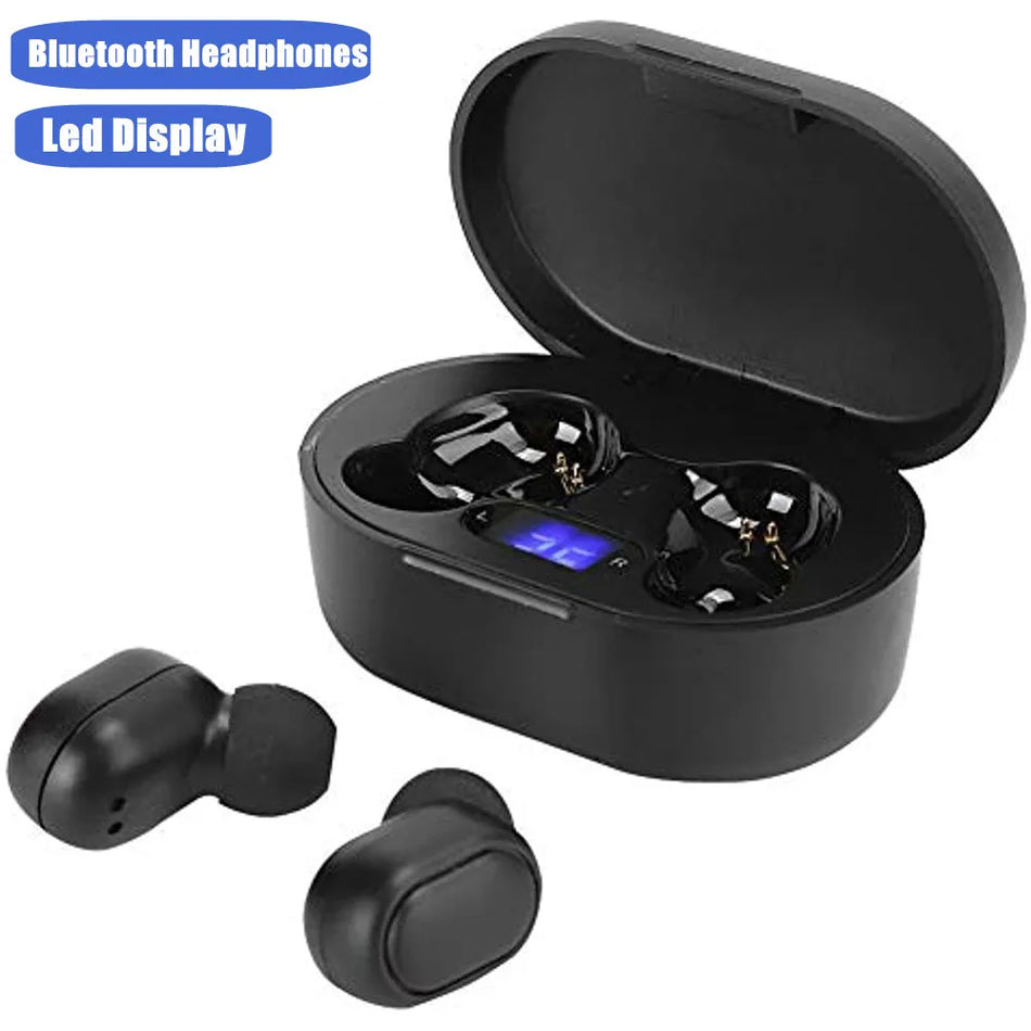 TWS Bluetooth Kulaklık Kablosuz Kulaklıklar Gürültü Önleyici Mikrofonlu Kulaklıklar Spor Müzik için 9D Stereo Kulak İçi Kulaklıklar