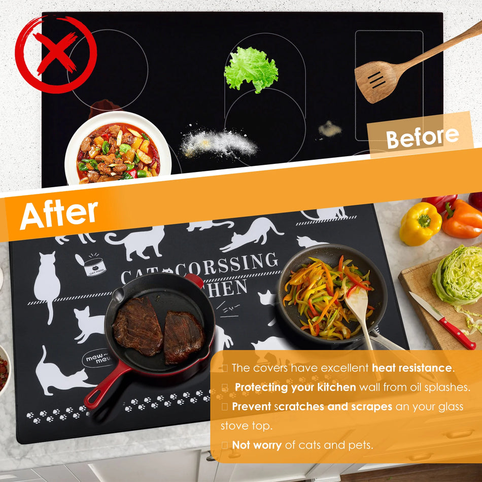 Liesituulettimen lasikansi 62x53cm Liukumaton Käännettävä Suojus