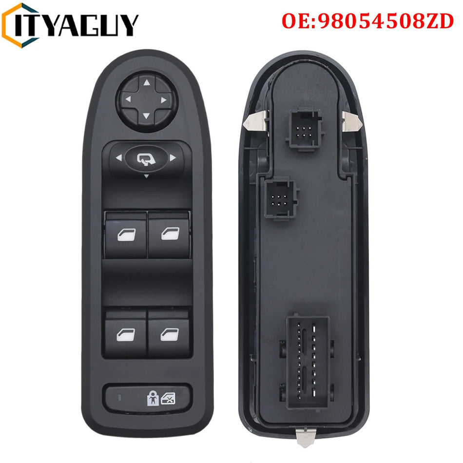 Interruptor de control de ventana para Peugeot 308 508 2007-2013, reemplazo de espejo lateral en ABS negro