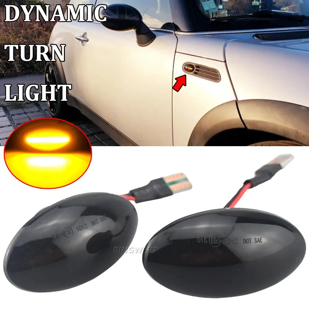BINGWFPT Dynamic LED Side Marker Light For BMW MINI Cooper R50 R52 R53 2002 2003 2004 2005 2006-2008 Side Repeater Blinker Lamp by InterCyprus Trading Ltd