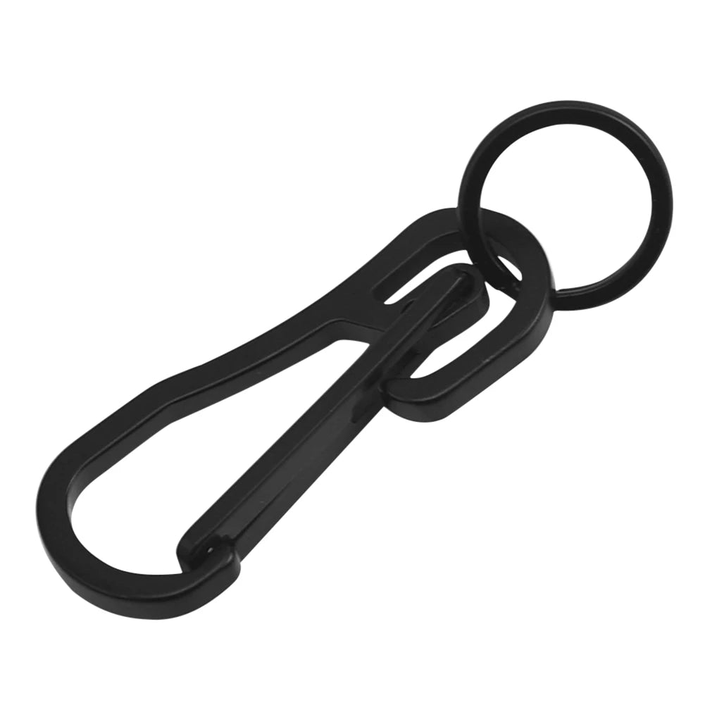 Carabiner Keychain Hook Outdoor Stainless Steel Carabiner Cap Lifter Hex Driver Bottle Opener Keychain Ring Climbing Accessorie Black / CN (Origin)