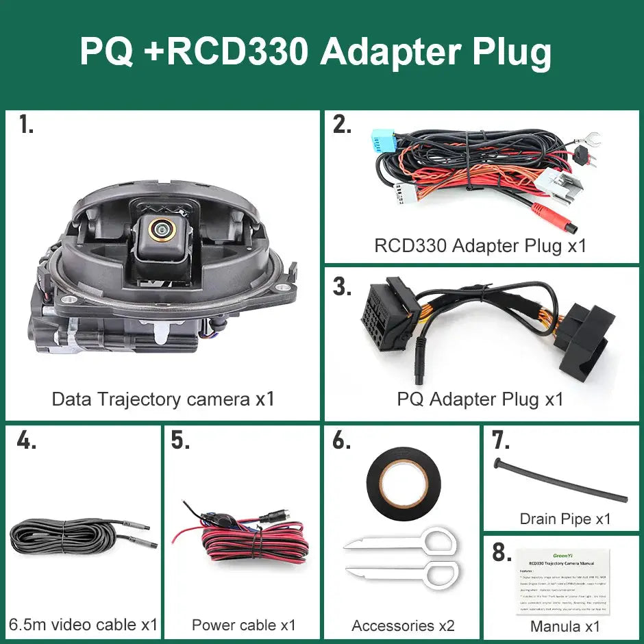 Plug and Play Data Dynamic Trajectory Flip Emblem Reverse Backup Camera For Vw Golf 6 Passat CC B7/B8 MK6 GTI No Canbus Coding by InterCyprus Trading Ltd