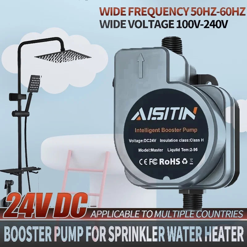 AISITIN Booster Pump Brushless Water Pump 24V &ndash; Ultra Quiet grey / EU