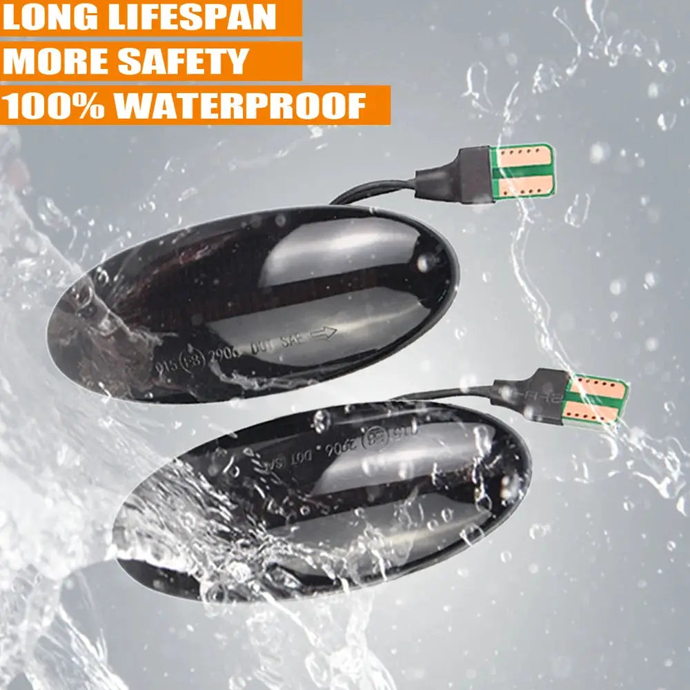 2PCS Side Marker Lights Dynamic LED Turn Signal Light For Nissan Qashqai J10 X-trail T31 Cube Juke Leaf Micra K13 Note E11 NV200 by InterCyprus Trading Ltd