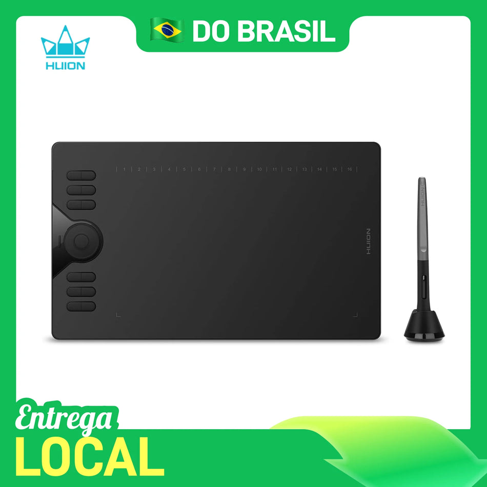 Huion HS610 Graphics Tablet With Battery-free PW100 Stylus And 10x6.25 USB