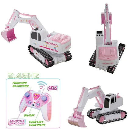 Pink RC Excavator for Girls 1/24 &ndash; Remote Control Digger