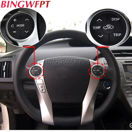 Steering Wheel Switch Control Panel Rubber For Toyota Prius C 2011-2015 Aqua 2012-2014 Button Cover by InterCyprus Trading Ltd