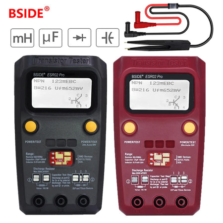 BSIDE ESR02 Pro Transistor Tester &ndash; Multi-Function Digital Component Analyzer