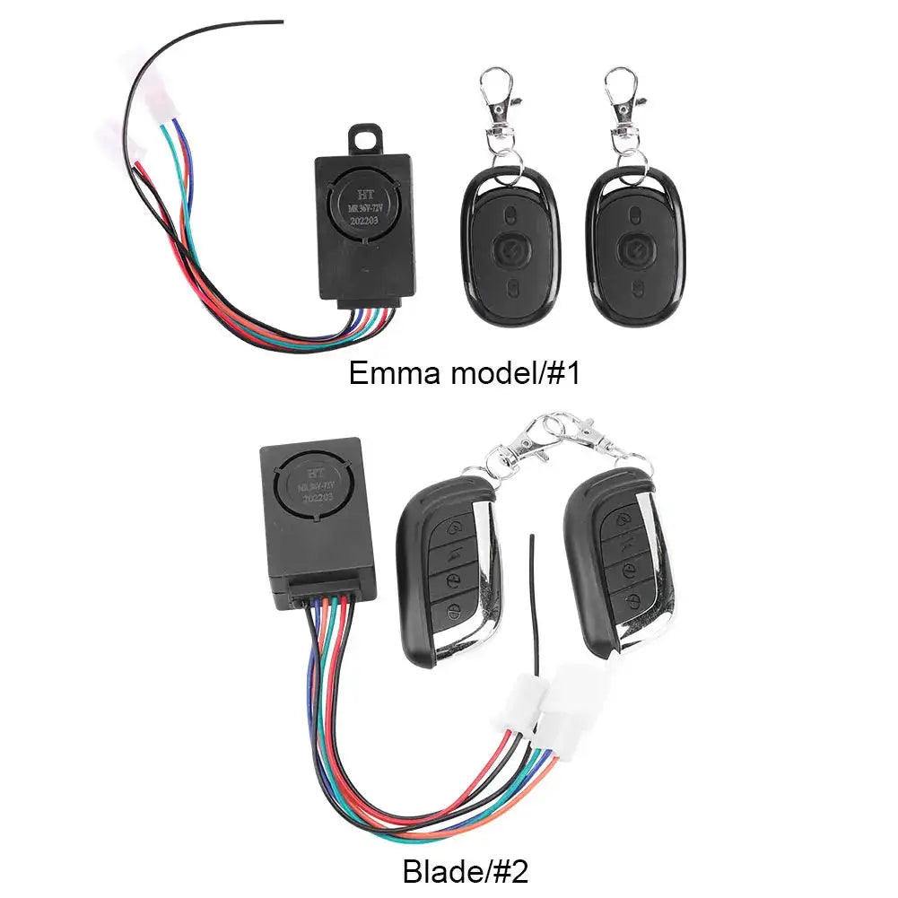E Bike Alarm System 36 72V 125dB Anti Theft Two Switch