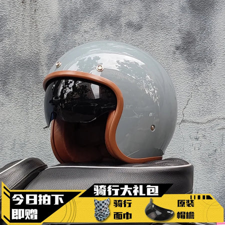 ORZ Retro Open Face Helmet 3-4 - Unisex DOT Certified
