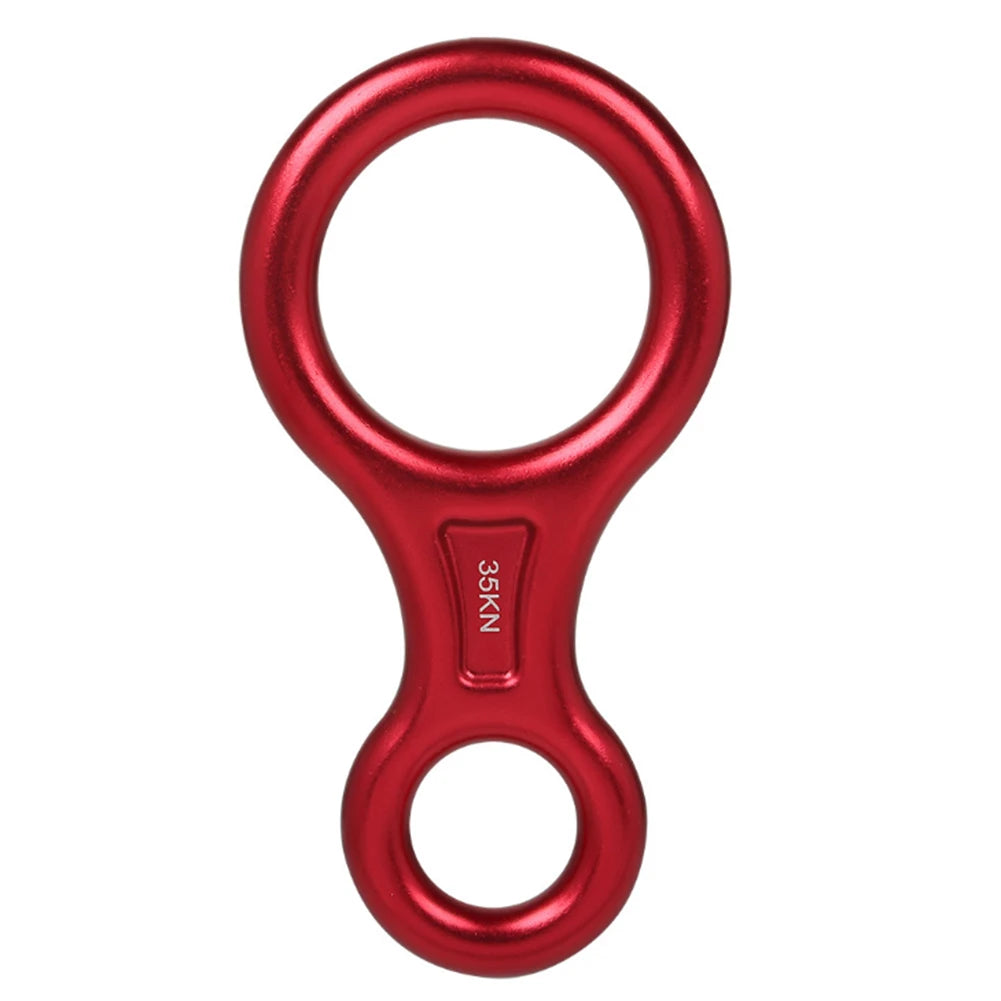 Figure 8 Small Climbing Descender Rappel Rings Outdoor Mountaineering Equipment Camping Portable Outdoor Elements Red / CN (Origin)
