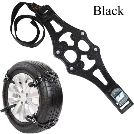 Double Buckle TPU Snow Chains Kit &ndash; All Weather Traction 1PC BLACK