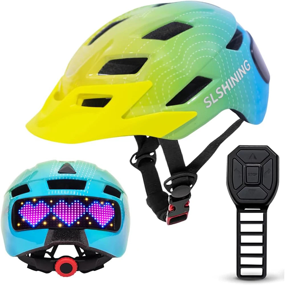 Smart LED Kids Cycling Helmet for Safety and Fun SL030-Green / S
