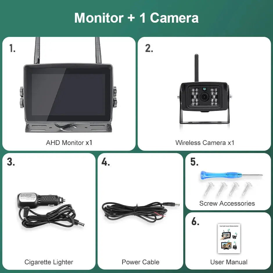 7 Inch AHD Wireless Backup Camera With Monitor For Truck RV by InterCyprus Trading Ltd