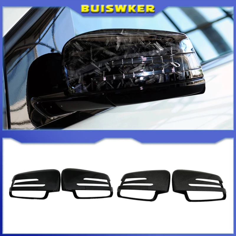 Juodos šoninės veidrodžių dangteliai Mercedes W176 W246 W204