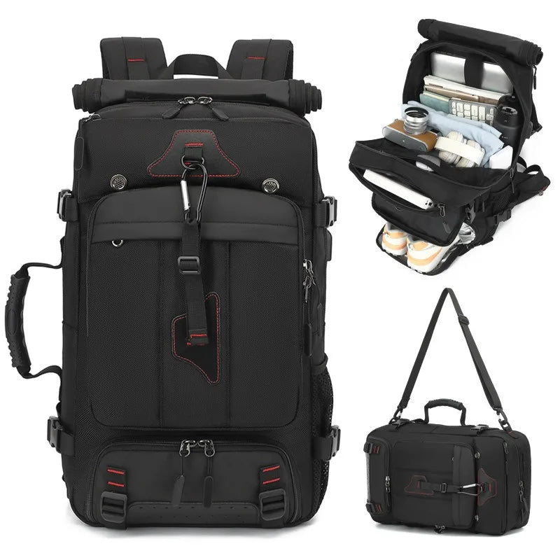 70L Men's Travel Backpack - Large Capacity, Casual &amp; Boarding-Ready